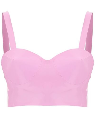Maison Margiela Latex Top With Bullet Cups - Pink