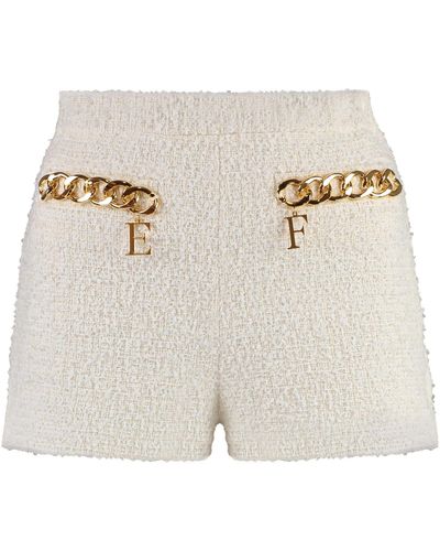 Elisabetta Franchi Tweed Shorts - Natural