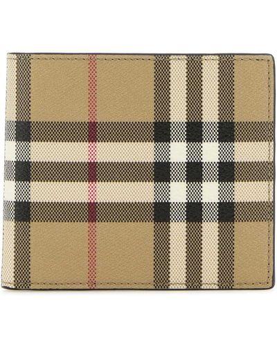 Burberry Printed Canvas Wallet - Natural
