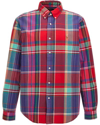Polo Ralph Lauren Check Shirt With Logo Embroidery - Red