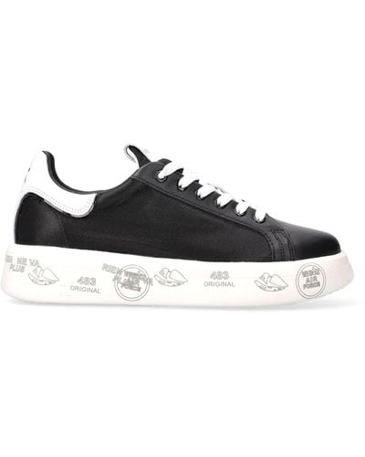 Premiata Leather Lace-Up Belle Sneakers - Black