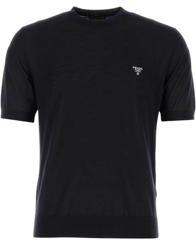 Prada Midnight Wool T-Shirt - Black