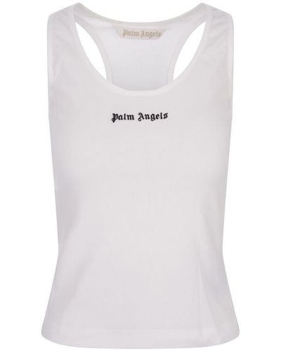 Palm Angels Embroidered Tank Top - White