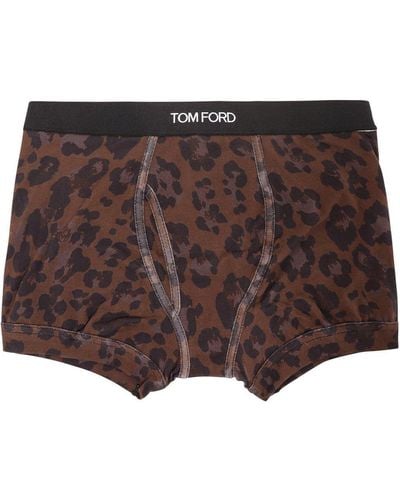Tom Ford Leopard Printed Boxer Briefs - Brown