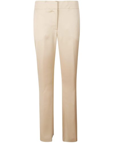Genny High-Waist Plain Flare Trousers - Natural