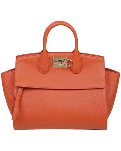 Ferragamo Terracotta Studio Soft Bag (M) - Orange