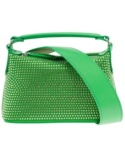 Liu Jo Leonie Hanne Hobo Mini Leather Shoulder Bag With Strass - Green