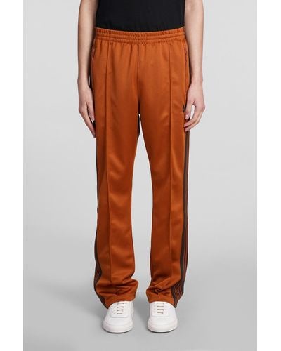 Needles Trousers In Brown Polyester - Orange