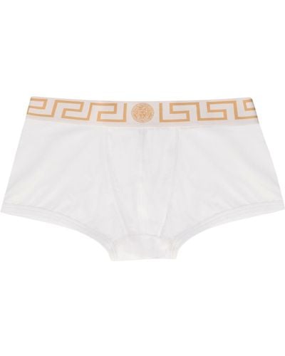 Versace Fine Cotton Trunks With Elastic Band - White