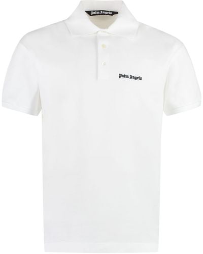 Palm Angels Embroidered Logo Cotton Polo Shirt - White
