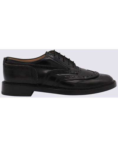 Maison Margiela Leather Tabi Lace Up Shoes - Black