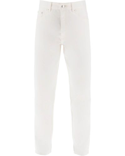 Maison Kitsuné Low Rise Tapered Jeans - White