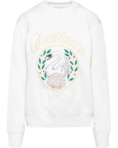 Casablancabrand Embroidered Cotton Sweatshirt - White