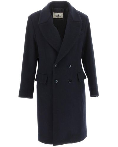 Barena Double-Breasted Long-Sleeved Coat - Blue