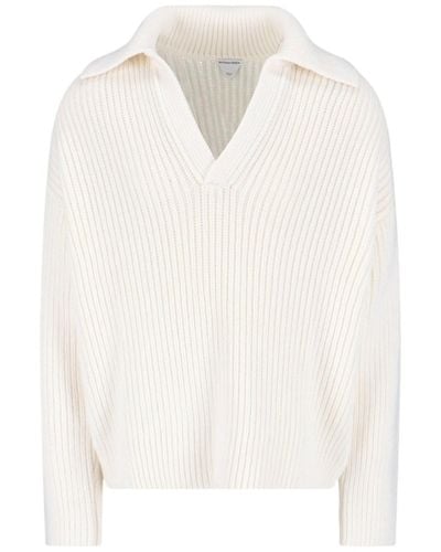 Bottega Veneta Ribbed Sweater - White
