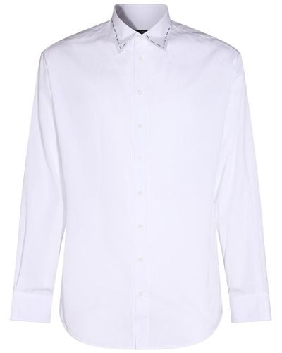 DSquared² Stitch Detailed Curved Hem Shirt - White