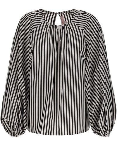 Carolina Herrera Striped Bloshirt Shirt, Blouse - Black