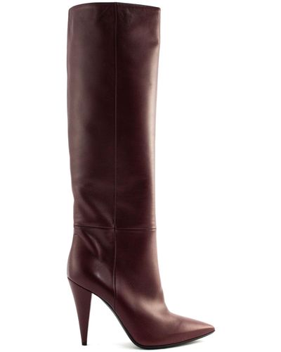 Strategia Bordeaux Leather High Boots - Brown