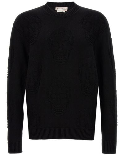 Alexander McQueen Skull Sweater, Cardigans - Black