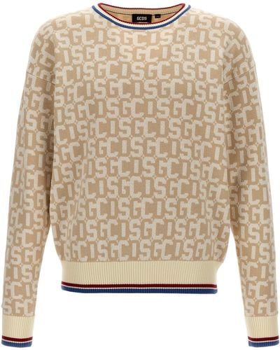 Gcds Monogram Sweater, Cardigans - Natural