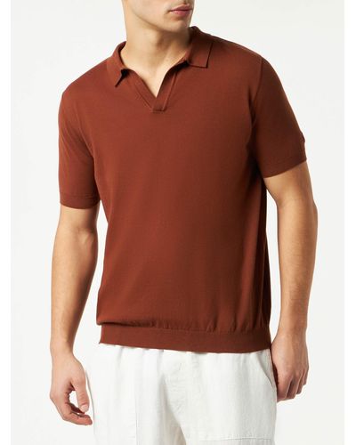 Mc2 Saint Barth Knitted Polo T-Shirt Sloan - Red