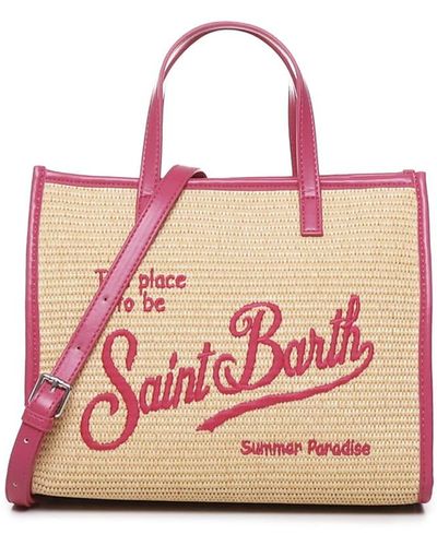 Mc2 Saint Barth Vivian Mini Straw Bag - Pink