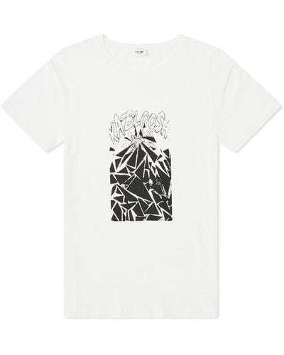 Celine Printed Cotton T-shirt - White