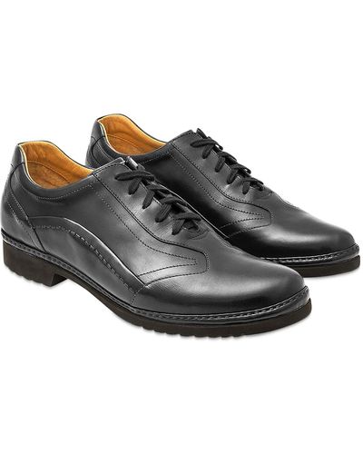 Pakerson Italian Handmade Leather Lace-up Shoes - Black