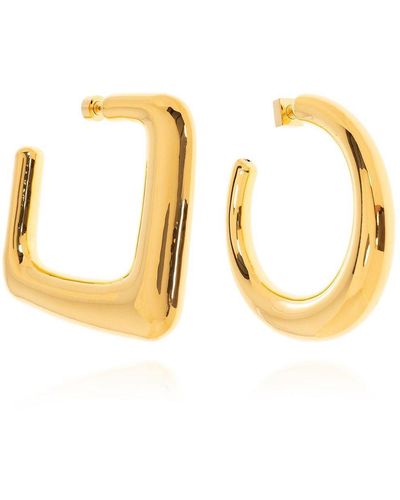 Jacquemus Ovalo Asymmetrical Earrings - Metallic