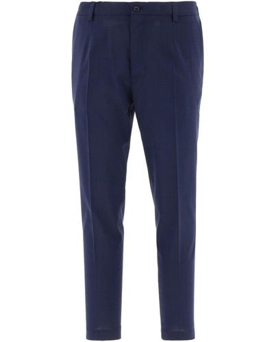 Dolce & Gabbana Stretch Wool Pants - Blue