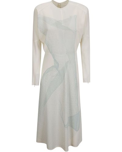 Victoria Beckham Long Sleeve Dolman Midi Dress - Gray