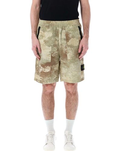 Stone Island Camo Shorts - Natural