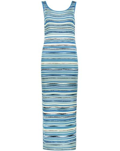 M Missoni Ribbed Knit Dress - Blue