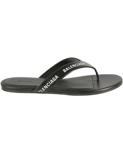Balenciaga Round Flip Flops - Black