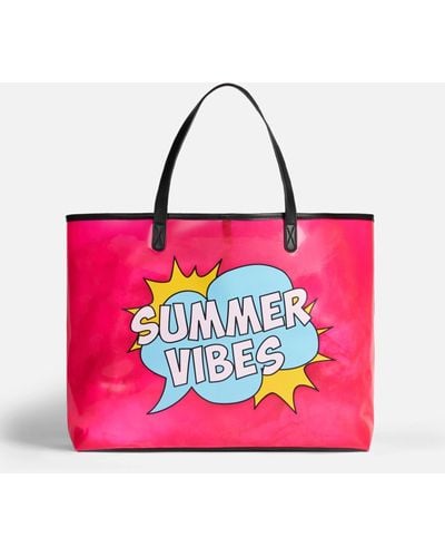 Mc2 Saint Barth Summer Vibes Transparent Pvc Bag - Pink