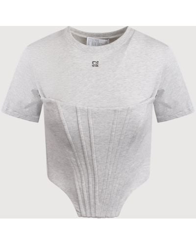 GIUSEPPE DI MORABITO T-Shirt With Bustier Detail - White