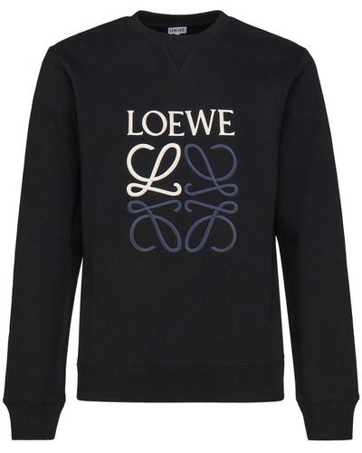 Loewe Anagram Sweatshirt In Cotton - Black