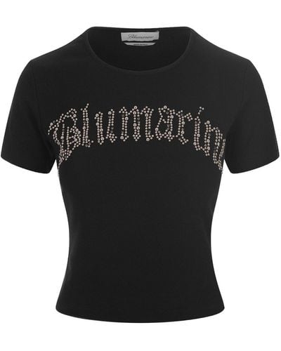 Blumarine T-shirt With Jewel Logo - Black