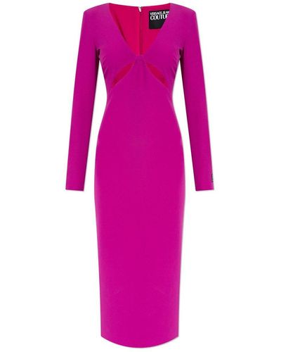 Versace Jeans Couture Dress With Decorative Cutouts - Pink