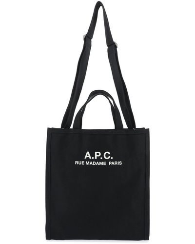 A.P.C. Récupération Canvas Shopping Bag - Black