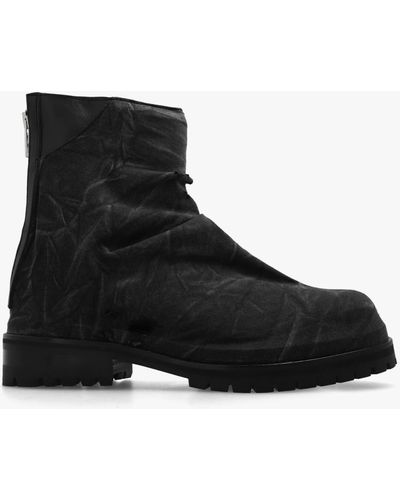 Fourtwofour On Fairfax Ankle Boots With Vintage Effect - Black