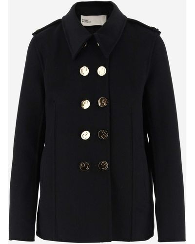 Tory Burch Double-breasted Wool Coat - Black