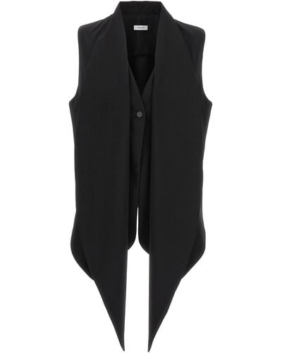 Ferragamo Pussy-bow Vest Gilet - Black