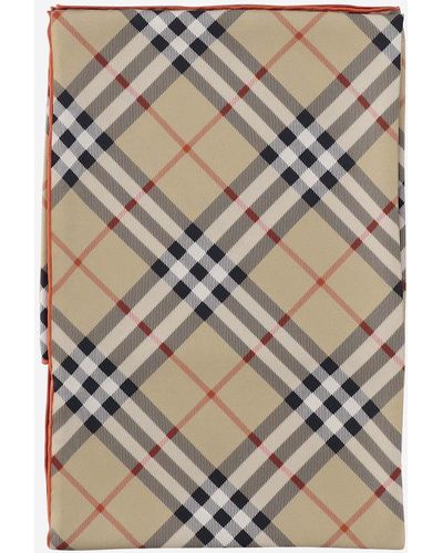 Burberry Silk Check Scarf - Red