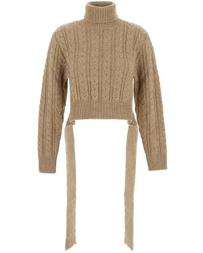 Maison Margiela Wool Blend Turtleneck Sweater - White