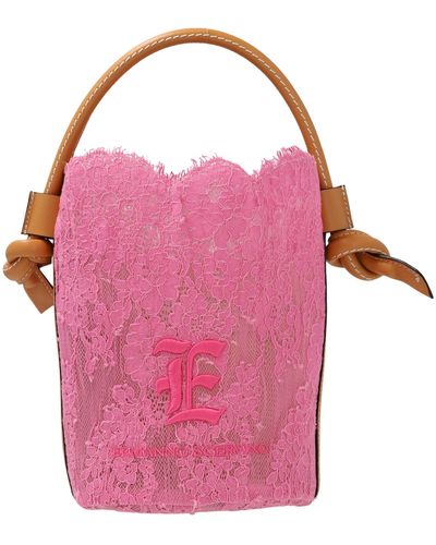 Ermanno Scervino Lace Bucket Bag - Pink