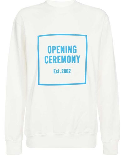 Opening Ceremony Printed Crew-neck Sweatshirt - Blue