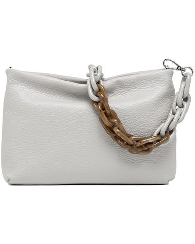 Gianni Chiarini Brenda Clutch Bag With Resin Chain - White