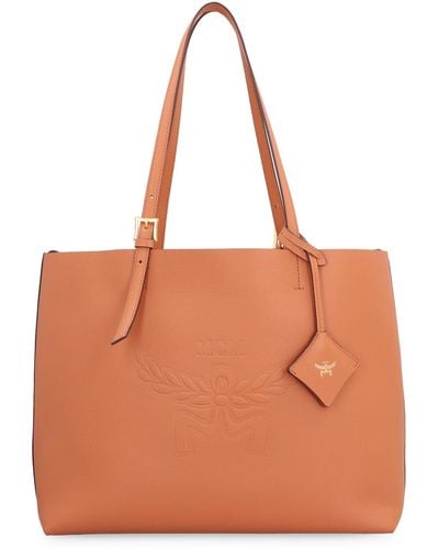 MCM Himmel Leather Tote - Brown
