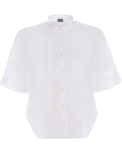 Fay Shirt Made Of Cotton Poplin - White